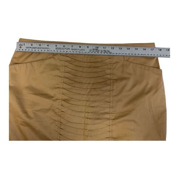 Willi Smith Tan Brown Mini Skirt Pleated Detail Size 10 - Picture 6 of 8
